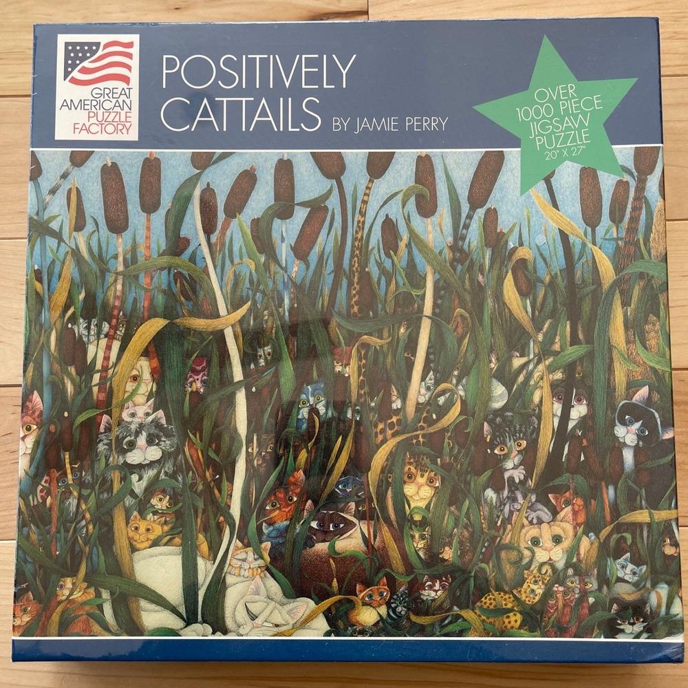 NEW Great American Puzzle Factory‎ Positively Cattails Jamie Perry 1000 Piece